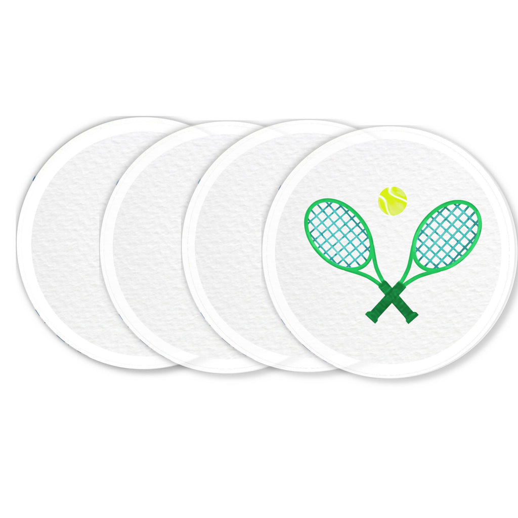 Preppy White And Green Tennis Coasters