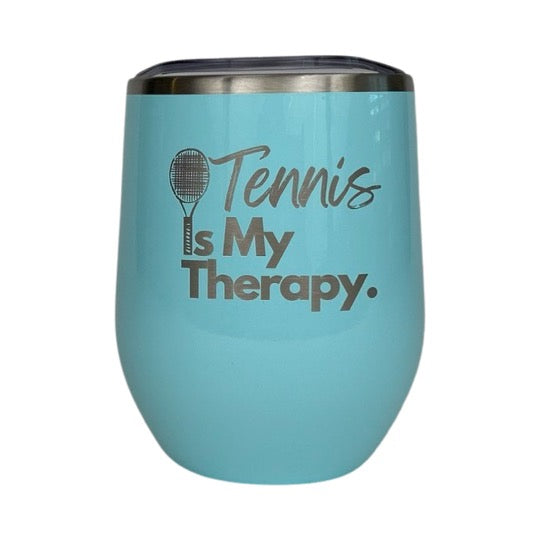 Tennis Wine Tumbler - Tennis is my therapy