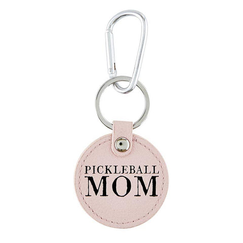 Round Leather Keychain - Pickleball Mom