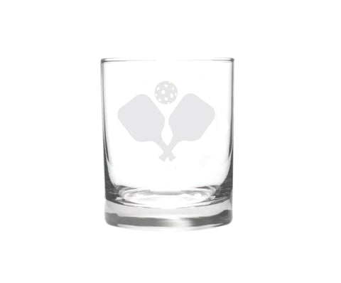 Pickleball Whiskey Glass - Etched