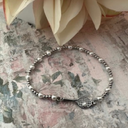 Tennis  Silver /Pearl combo beaded bracelet