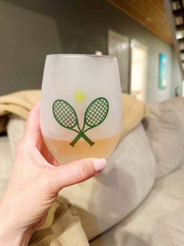 Custom Frosted Tennis Wine Glass (set of 4)