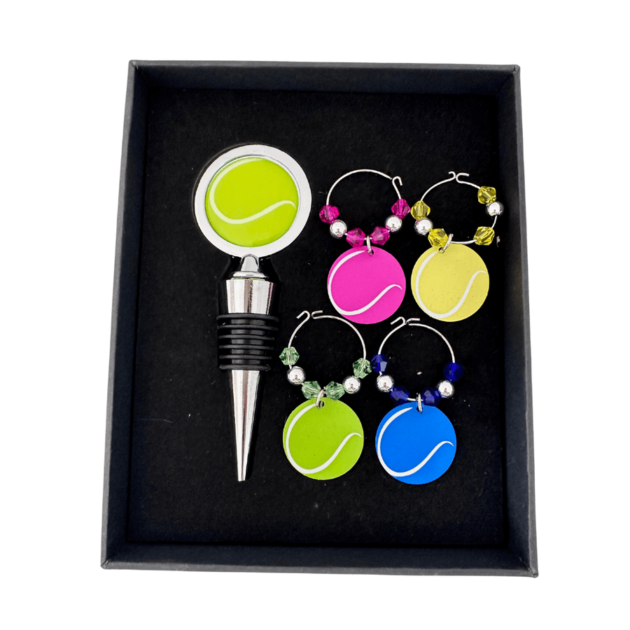 Tennis Ball Wine Charms plus Stopper