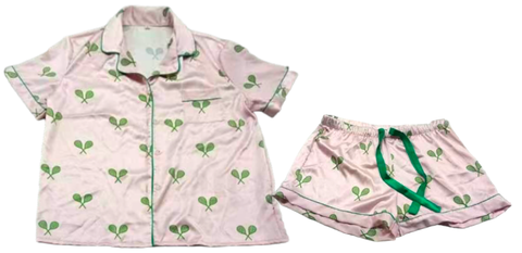 Tennis Pajama Satin Short Set