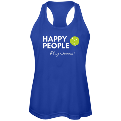 Happy People Play Tennis Ladies Performance Tank