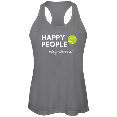 Happy People Play Tennis Ladies Performance Tank