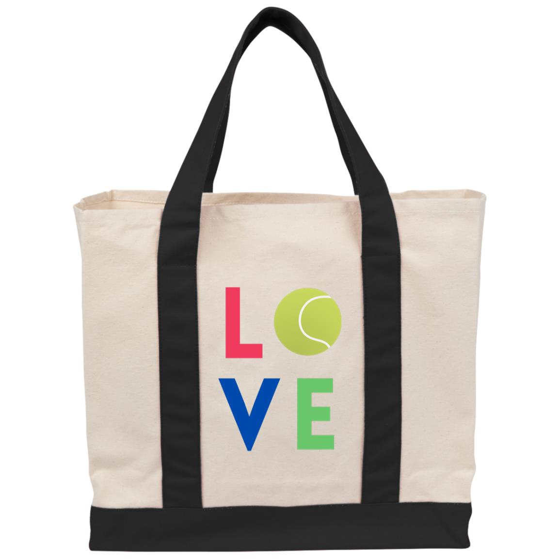 Tennis  LOVE  Cotton Canvas Two-Tone Tote