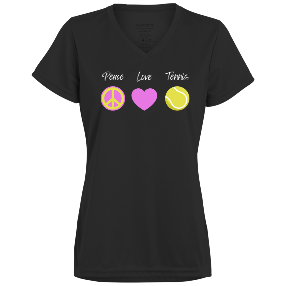 Peace Love Tennis Women's Tennis Performance T Shirt.