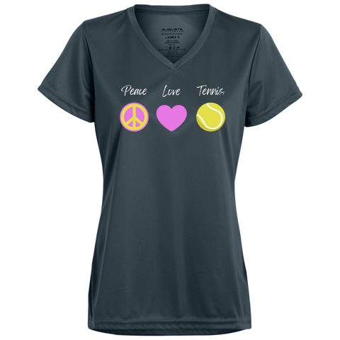 Peace Love Tennis Women's Tennis Performance T Shirt.