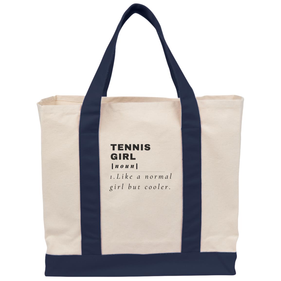Tennis Girl Cotton Canvas Two-Tone Tote