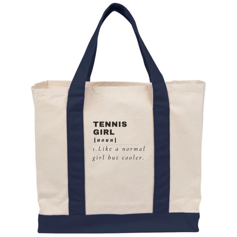 Tennis Girl Cotton Canvas Two-Tone Tote