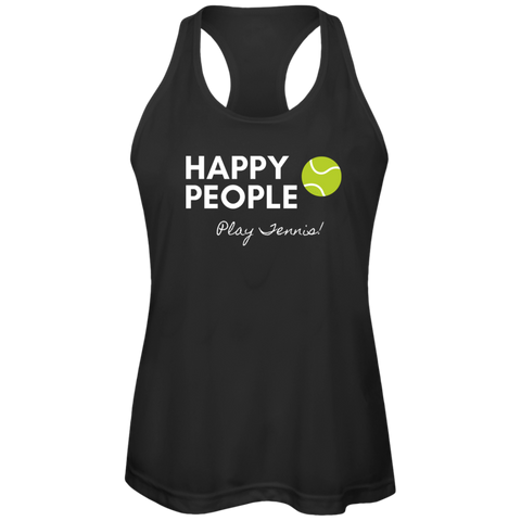 Happy People Play Tennis Ladies Performance Tank