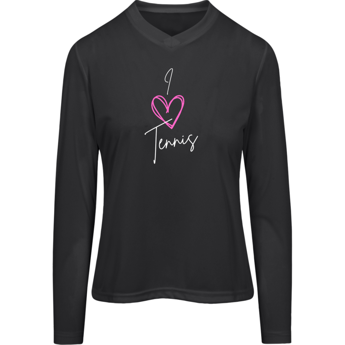 I Love Tennis Ladies Long Sleeve Tee