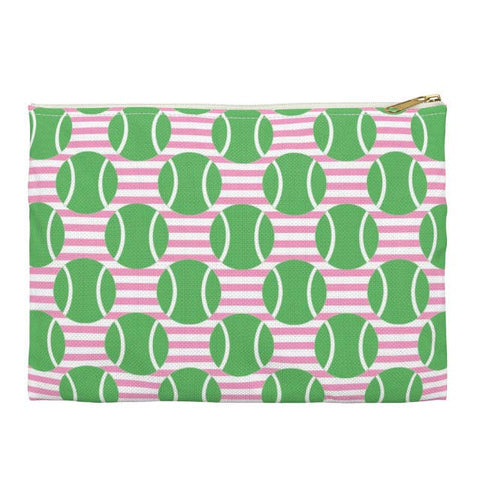 Tennis Canvas Pouch - Pink and Green Collection