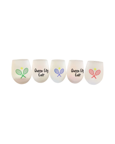 Custom Frosted Tennis Wine Glass (set of 4)