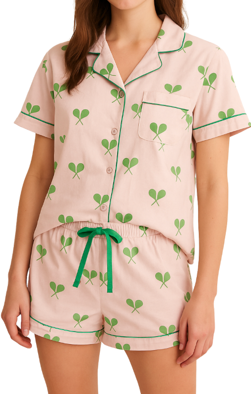Tennis Pajama Satin Short Set
