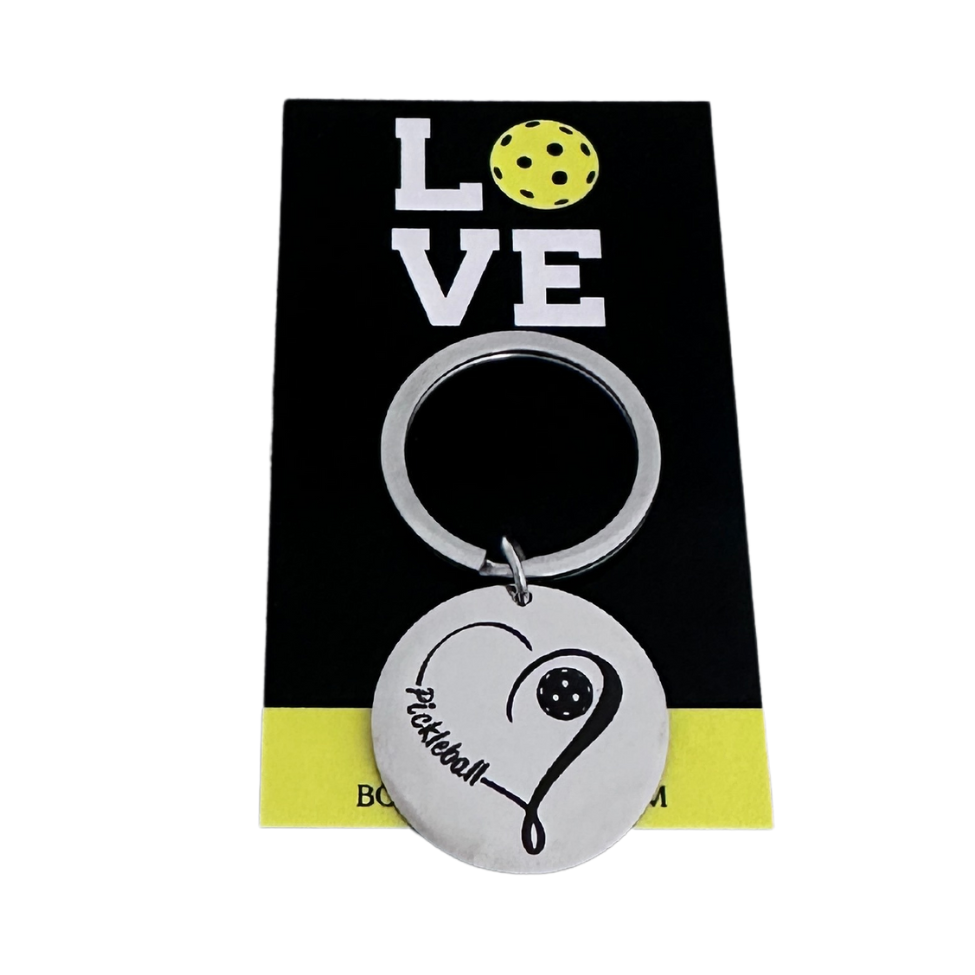 Pickleball Keychain - Love Heart - Born to Rally