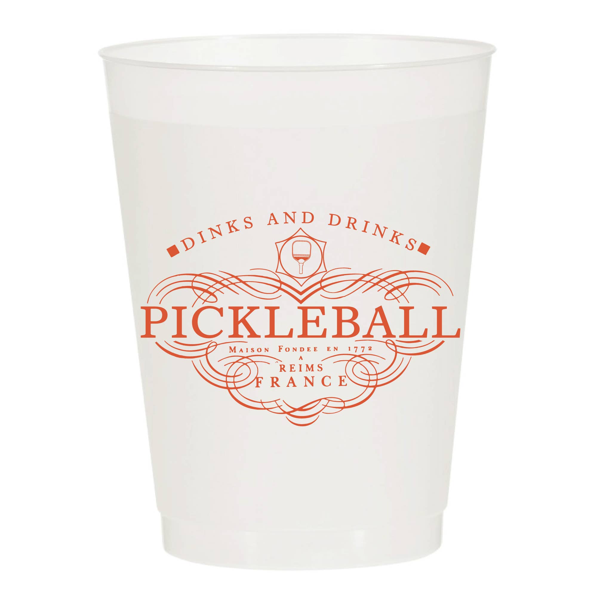 Pickleball Reusable Cups - Dinks and Drinks Champagne