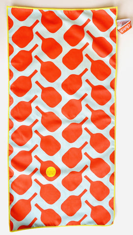 Pickleball Towel - Orange and Blue - Clutch