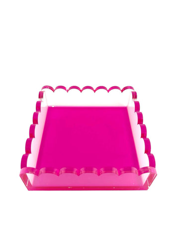 Cocktail Napkin Holder, Scalloped/Pink