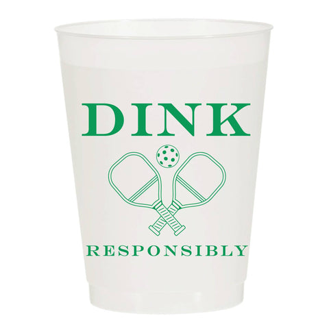 Pickleball Reusable Cups -  Dink Responsibly - Set of 6 or 10