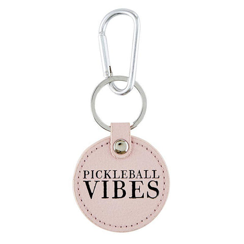 Round Leather Keychain - Pickleball Vibes