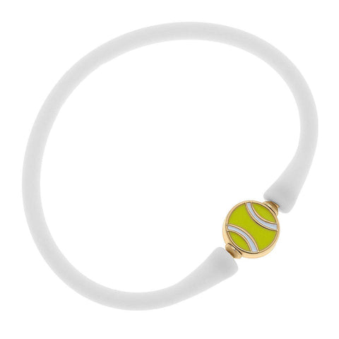 Tennis Ball Bead Silicone Bracelet in White