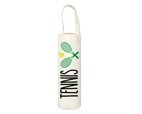 Tennis with Rackets Canvas Wine Tote