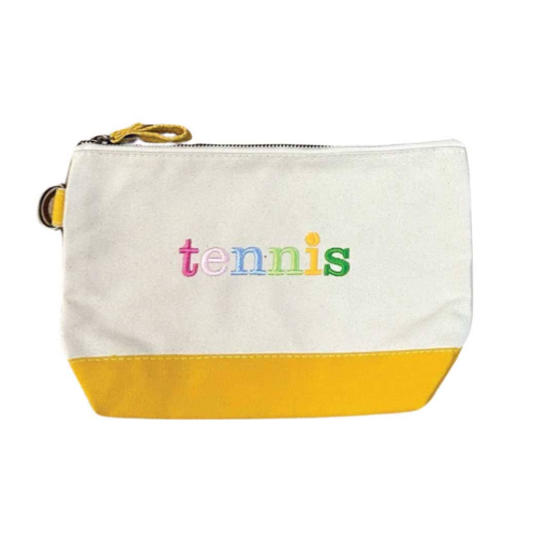 TENNIS MULTI COLOR Embroidered Zip Pouch