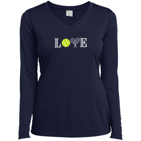 Tennis Women's Long Sleeve T-Shirt (Performance)- LOVE