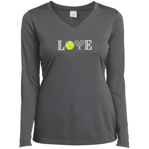 Tennis Women's Long Sleeve T-Shirt (Performance)- LOVE