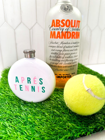 Tennis gifts- Round Flask White - Aprés Tennis